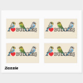 I Love Budgies Rechthoekige Sticker (Vel)