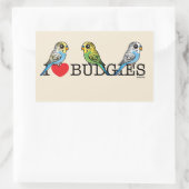 I Love Budgies Rechthoekige Sticker (Tas)