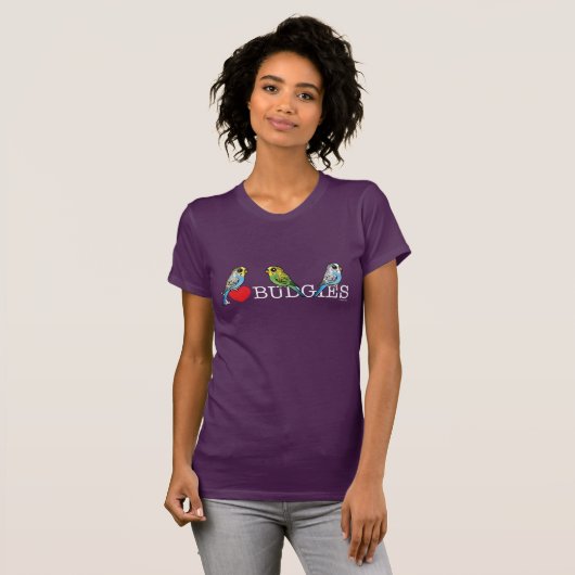 I Love Budgies T-shirt (Voorkant volledig)