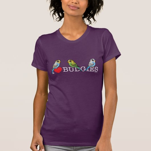 I Love Budgies T-shirt (Voorkant)