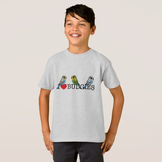 I Love Budgies T-shirt (Voorkant volledig)