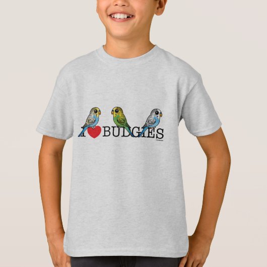 I Love Budgies T-shirt (Voorkant)