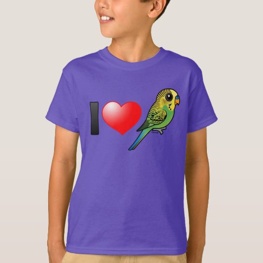 I Love Budgies T-shirt (Voorkant)
