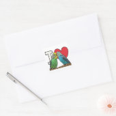 I Love Budgies Vierkante Sticker (Envelop)