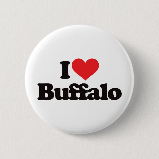 I Love Buffalo Ronde Button 5,7 Cm (Voorkant)