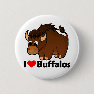 I Love Buffalos Ronde Button 5,7 Cm