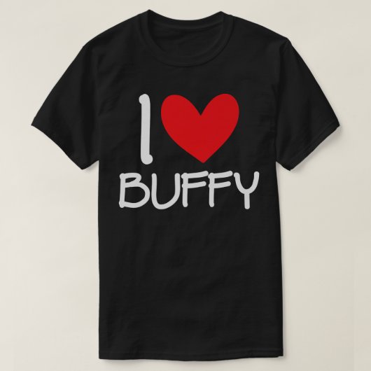 I Love Buffy Name Heart Personalized Mannen Guy BF T-shirt (Design voorkant)