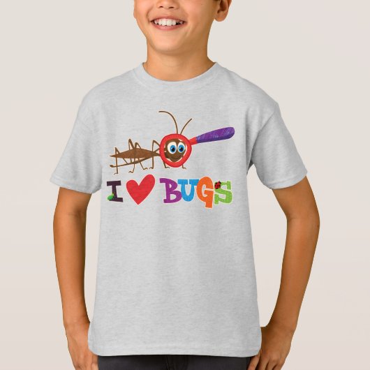 I Love Bugs Gift for Kids Cute Walking Stick Bug T-shirt (Voorkant)