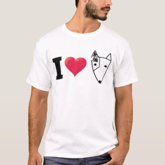 I Love Bull Terrier Black T-shirt