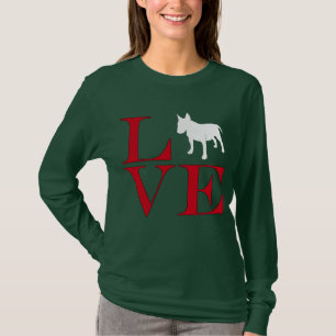 I Love Bull Terriers - Donkerkleurig T-shirt