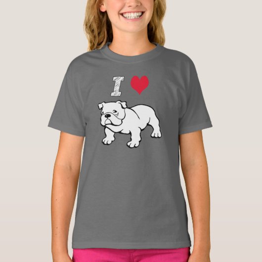 I Love Bulldog T-shirt (Voorkant)