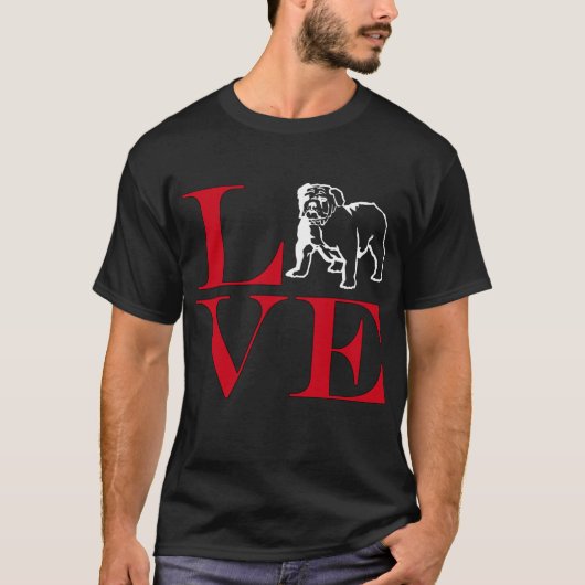 I Love Bulldogs - Donkerkleurig T-shirt (Voorkant)
