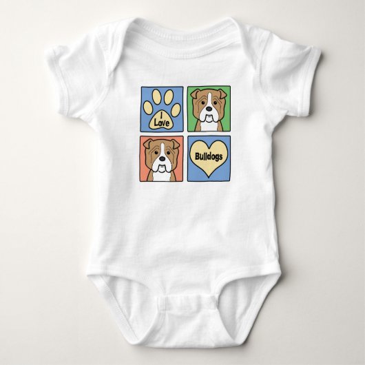 I Love Bulldogs Romper (Voorkant)