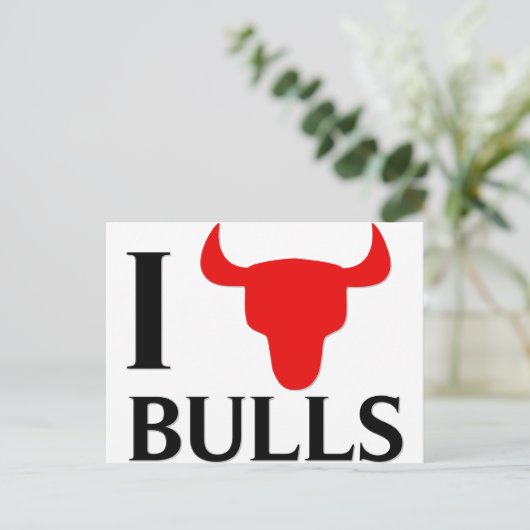 I Love Bulls Briefkaart (Staand voorkant)