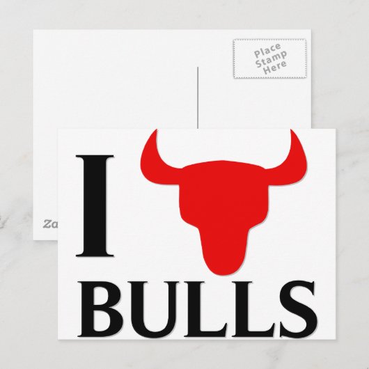 I Love Bulls Briefkaart (Voorkant / Achterkant)