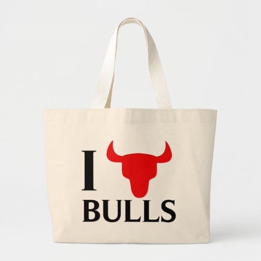 I Love Bulls Grote Tote Bag (Voorkant)