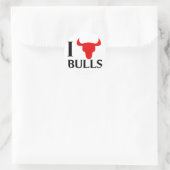 I Love Bulls Ronde Sticker (Tas)