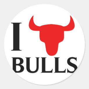 I Love Bulls Ronde Sticker