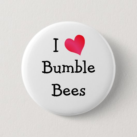 I Love Bumble bijen Ronde Button 5,7 Cm (Voorkant)