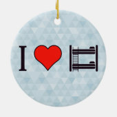 I Love Bunk Beds Keramisch Ornament (Achterkant)