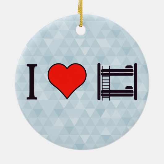 I Love Bunk Beds Keramisch Ornament (Achterkant)