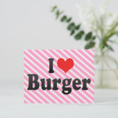 I Love Burger Briefkaart (Staand voorkant)