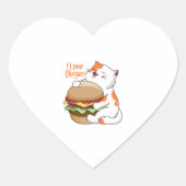 I Love Burger Hart Sticker (Voorkant)