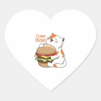 I Love Burger Hart Sticker