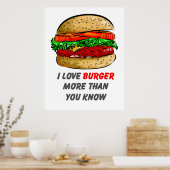 I Love Burger Poster (Keuken)