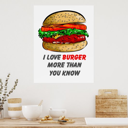 I Love Burger Poster (Keuken)