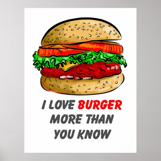 I Love Burger Poster (Voorkant)