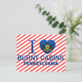 I Love Burnt Cabins, PA Briefkaart (Staand voorkant)