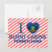 I Love Burnt Cabins, PA Briefkaart (Voorkant / Achterkant)