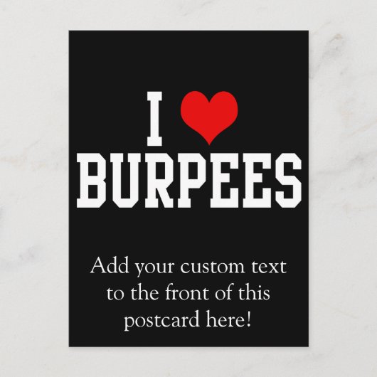 I Love Burpees, Fitness Briefkaart (Voorkant)