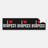 I Love Burpees, Fitness Bumpersticker (Voorkant)