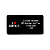 I Love Burpees, Fitness Etiket (Voorkant)
