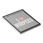 I Love Burpees, Fitness Notitieblok (Schuin)