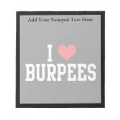I Love Burpees, Fitness Notitieblok (Voorkant)