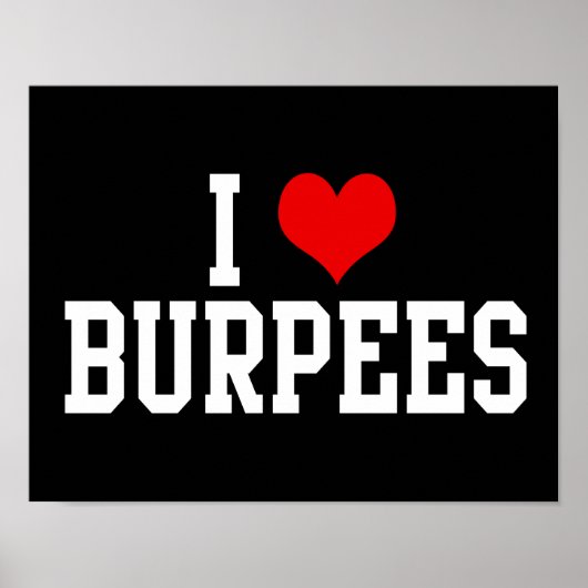 I Love Burpees, Fitness Poster (Voorkant)