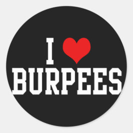 I Love Burpees, Fitness Ronde Sticker