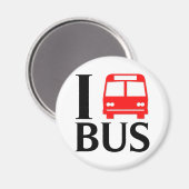 I Love Bus | Ik hou van de bus | Bus Magneet (Voorkant / Achterkant)