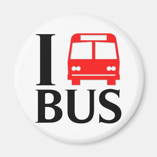 I Love Bus | Ik hou van de bus | Bus Magneet (Voorkant)