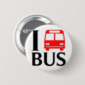 I Love Bus | Ik hou van de bus | Bus Ronde Button 5,7 Cm (Voorkant /achterkant)