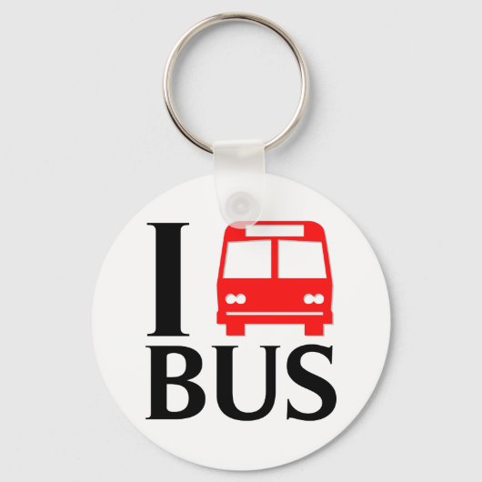 I Love Bus | Ik hou van de bus | Bus Sleutelhanger (Voorkant)