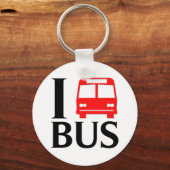 I Love Bus | Ik hou van de bus | Bus Sleutelhanger (Voorkant)