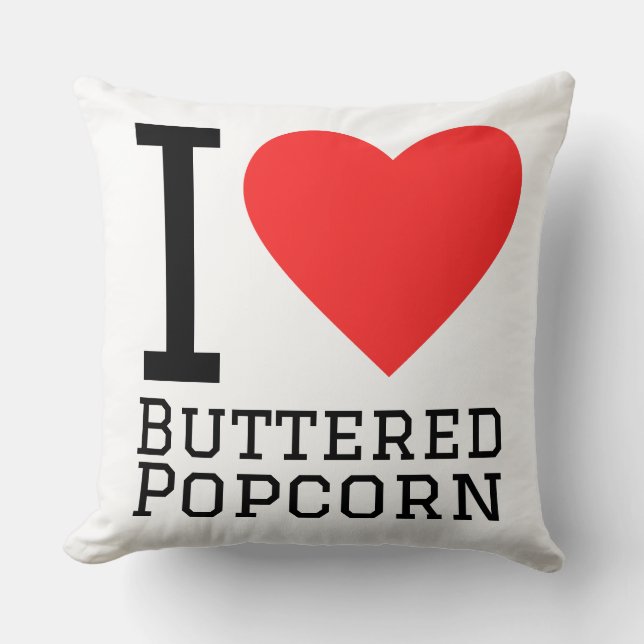 I love buttered popcorn kussen (Voorkant)