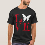 I Love Butterflies - Donkerkleurig T-shirt (Voorkant)