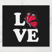 I Love Butterfly Sparkling Wijnetiket (Enkel label)