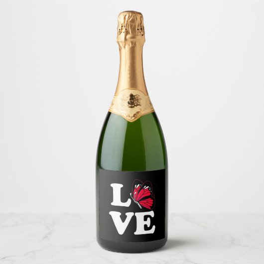 I Love Butterfly Sparkling Wijnetiket (Voorkant)