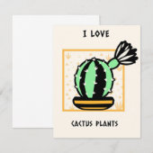 I Love Cactus Planten Bedankkaart (Voorkant / Achterkant)